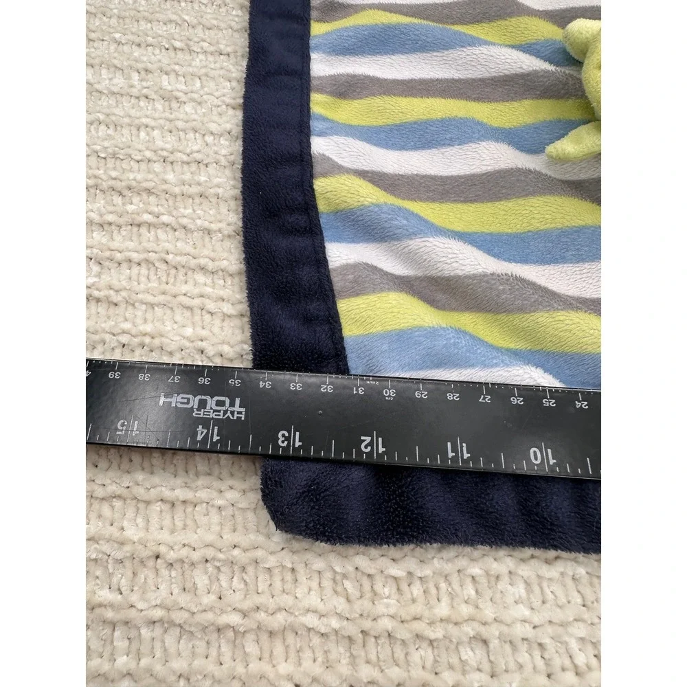Carters Turtle Lovey Security Blanket Plush Stuffed‎ Animal Blue Green Striped